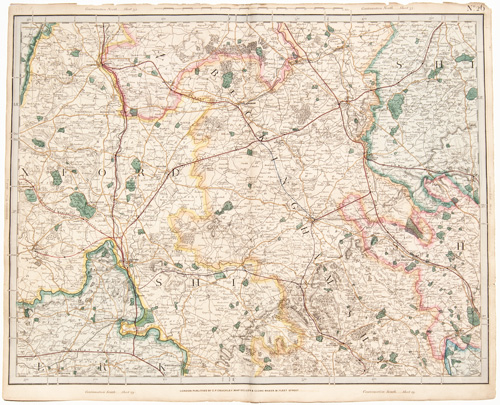 antique map of England, Wales and Scotland Railways and Stations Cruchley 1862